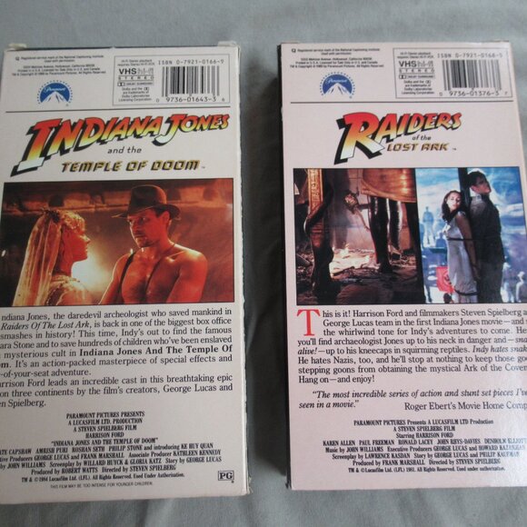 Raiders Of The Lost Ark 1981 and Temple of Doom 1984 VHS - Picture 3 of 7